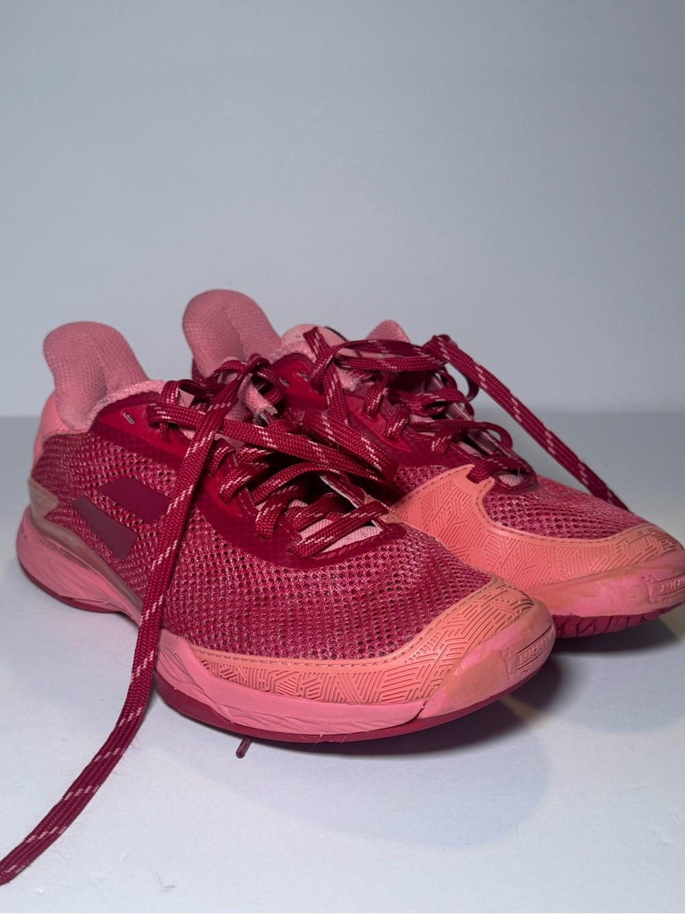 Pink and Red Babolat Athletic Shoes size 6.5 US Michelin